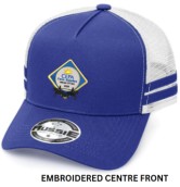 A-Frame Striped Trucker Cap  | AH456_ROYAL/WHITE_ELMORE 